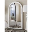 Vega Arched Matte White Wood Floor Mirror Modern Minimalist