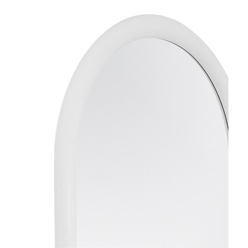 Vega Arched Matte White Wood Floor Mirror Modern Minimalist