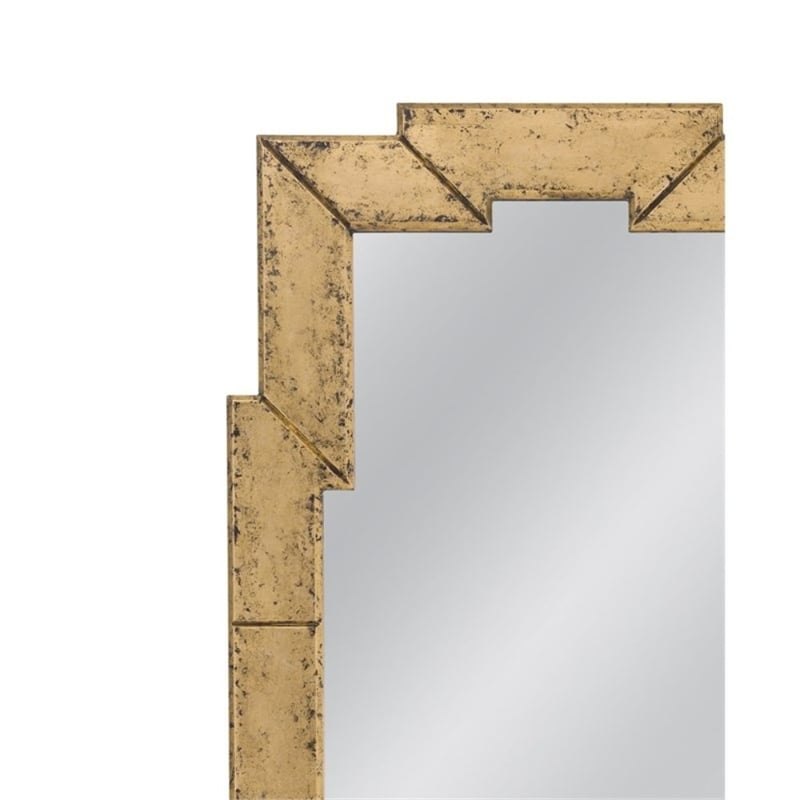 Metouro Art Deco Antique Gold Wood Floor Mirror Gilded Frame