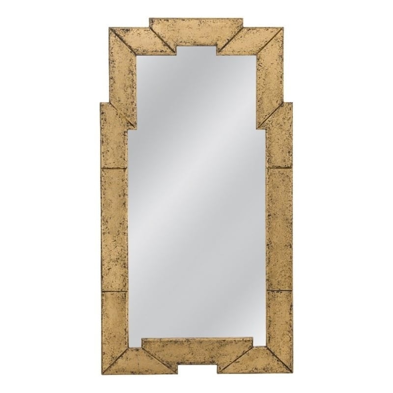 Metouro Art Deco Antique Gold Wood Floor Mirror Gilded Frame