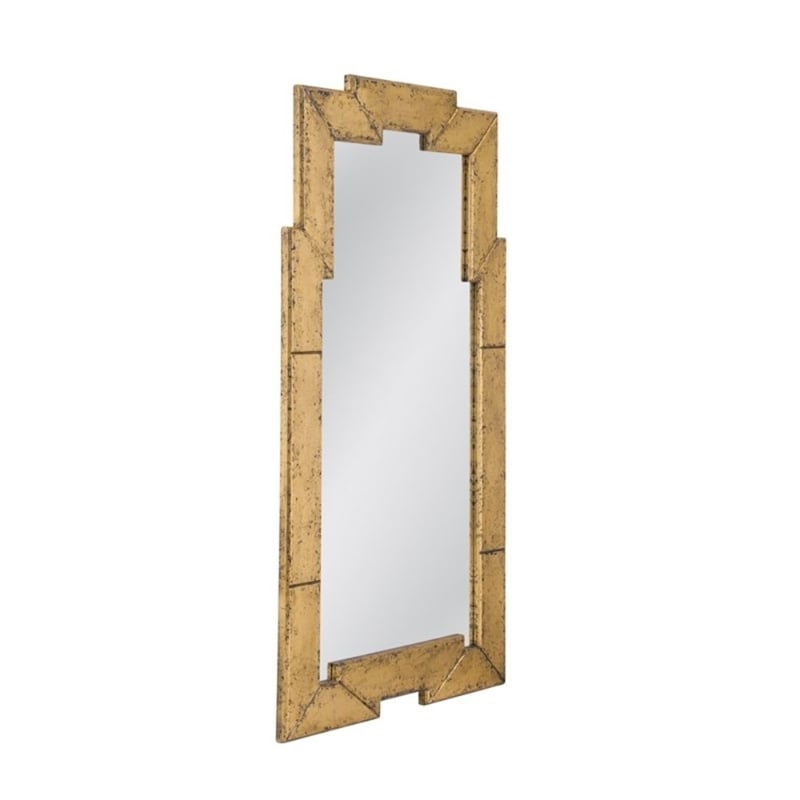 Metouro Art Deco Antique Gold Wood Floor Mirror Gilded Frame