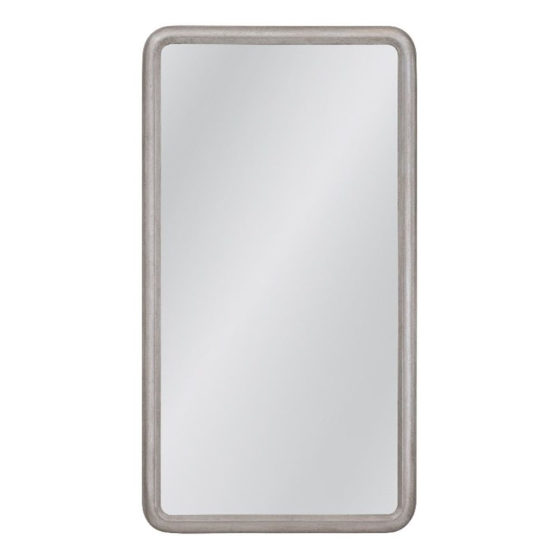 Berylon Silver Modern Wood Floor Mirror Rounded Corner Design
