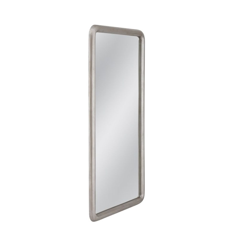 Berylon Silver Modern Wood Floor Mirror Rounded Corner Design