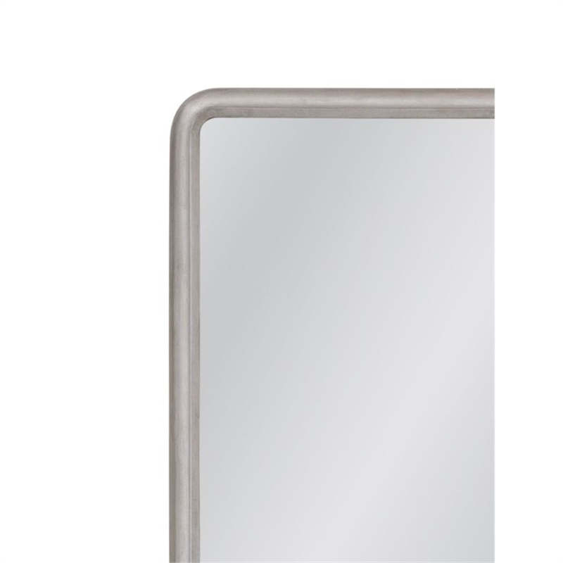 Berylon Silver Modern Wood Floor Mirror Rounded Corner Design
