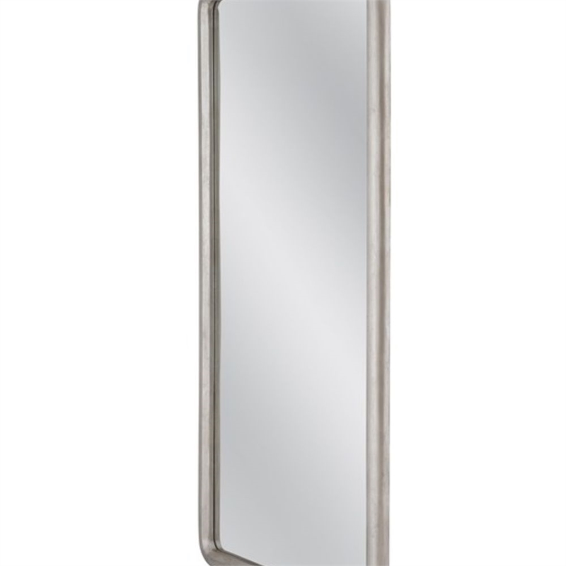 Berylon Silver Modern Wood Floor Mirror Rounded Corner Design