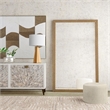 Ansul Gold Brick Pattern Wood Floor Mirror Traditional Modern