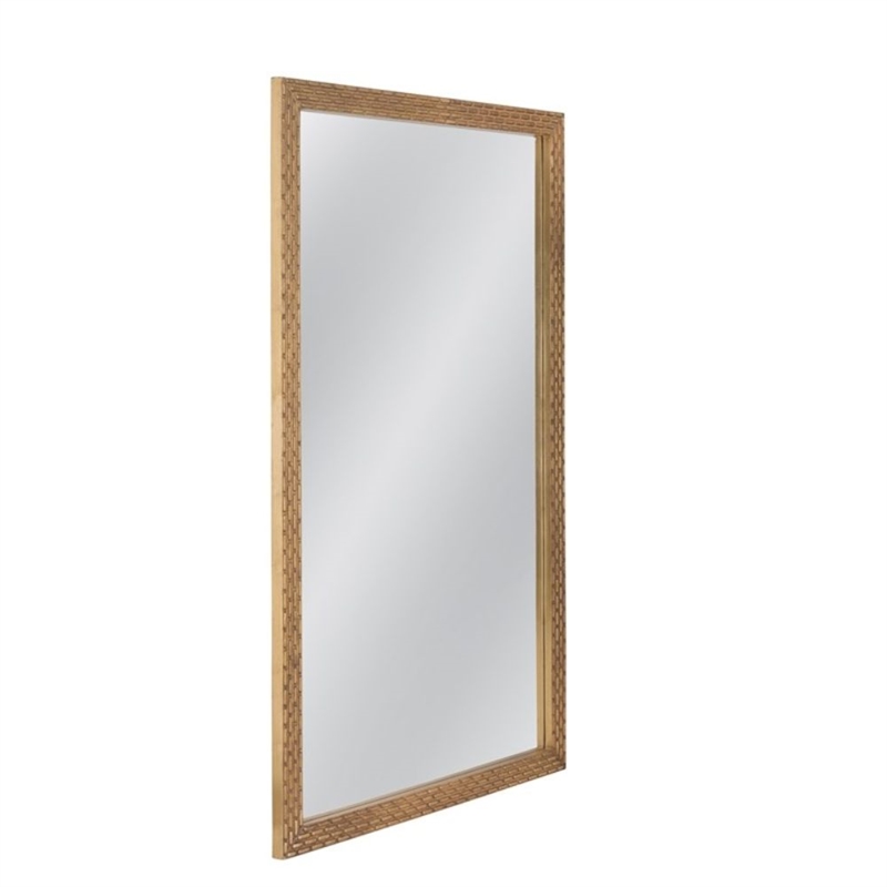 Ansul Gold Brick Pattern Wood Floor Mirror Traditional Modern