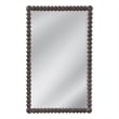 Vallente Brown Wood Carved Rectangular Floor Mirror