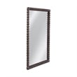 Vallente Brown Wood Carved Rectangular Floor Mirror