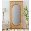 Liam Brown Wood Frame Oval Floor Mirror Boho Modern