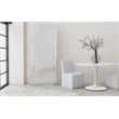 Wave Modern Wavy White  Wood Frame Floor Mirror Full Length
