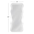Wave Modern Wavy White  Wood Frame Floor Mirror Full Length