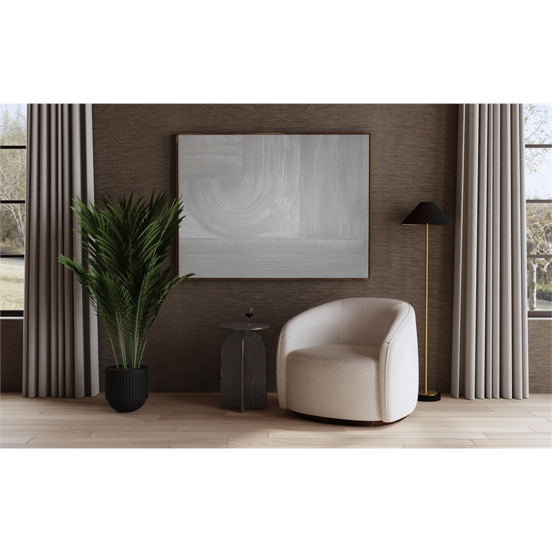 Rory Modern Upholstered Accent Chair Cushioned  Cream Fabric