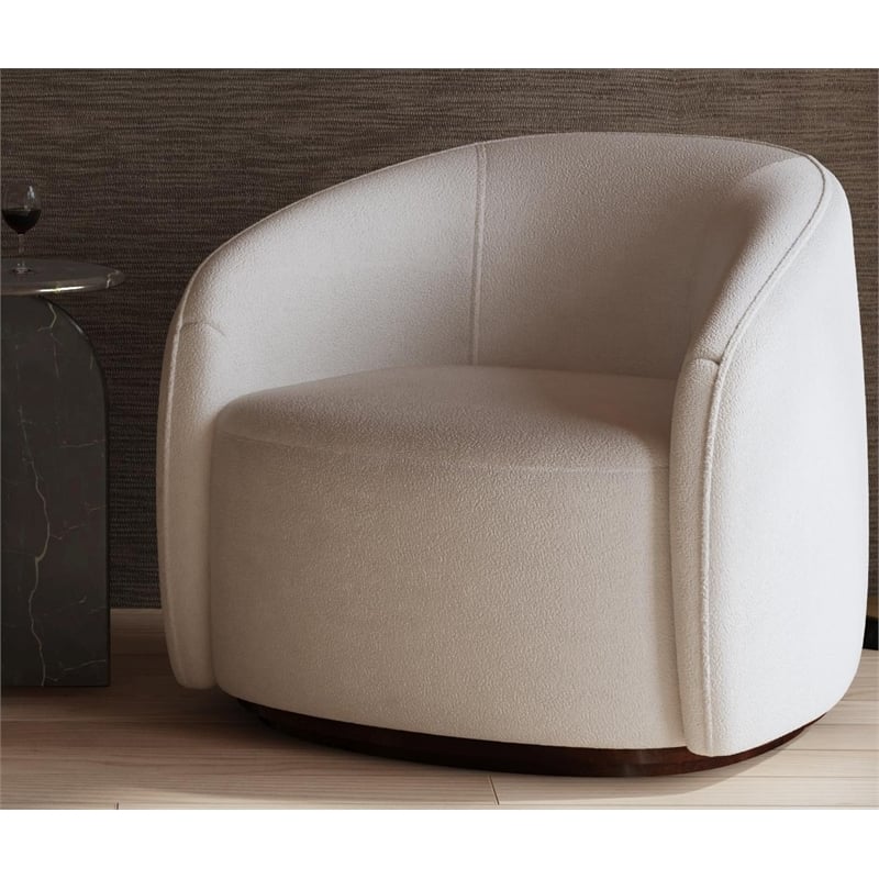 Rory Modern Upholstered Accent Chair Cushioned  Cream Fabric