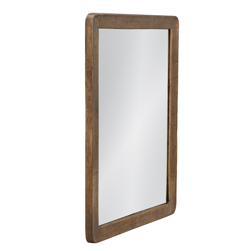 Hallie Bronze Brown Metal Rectangular Wall Mirror Modern Minimal