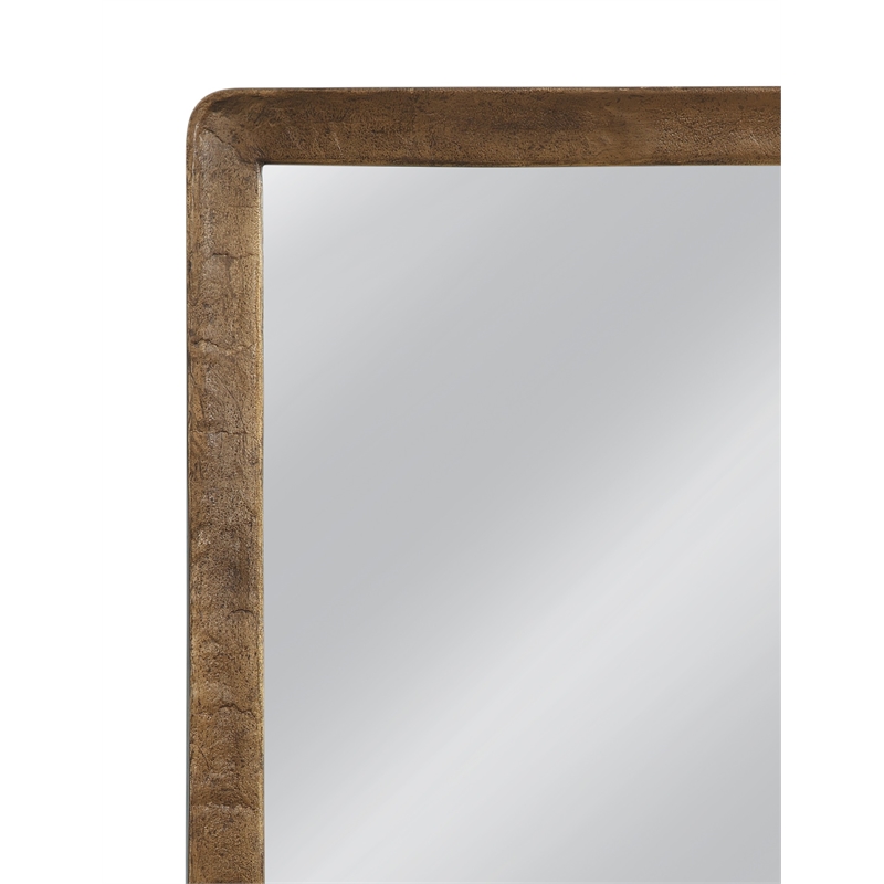 Hallie Bronze Brown Metal Rectangular Wall Mirror Modern Minimal