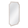 Hendrix Distressed Cream Wood Beaded Frame Wall Mirror Coastal Rustic