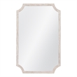 Hendrix Distressed Cream Wood Beaded Frame Wall Mirror Coastal Rustic