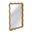 Burnette Wavy Rope Brown Resin Framed Wall Mirror Coastal Boho