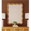 Burnette Wavy Rope Brown Resin Framed Wall Mirror Coastal Boho