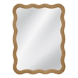 Burnette Wavy Rope Brown Resin Framed Wall Mirror Coastal Boho
