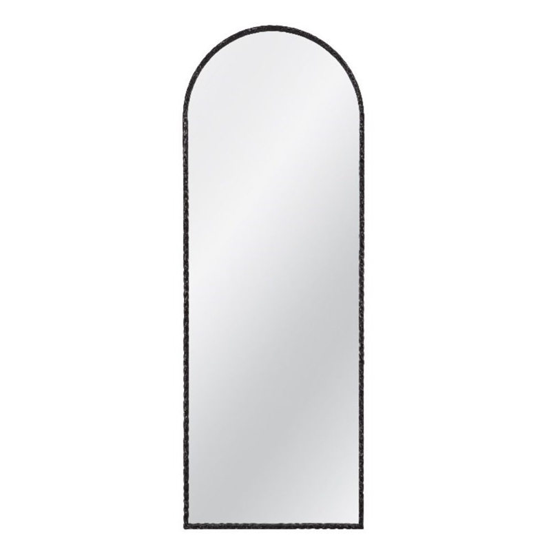 Brightgate Arched Hammered Gunmetal  Black Metal Wall Mirror Modern Minimal