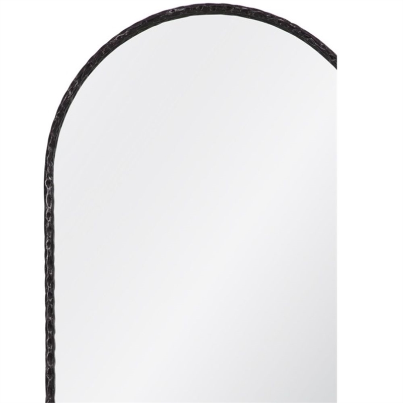 Brightgate Arched Hammered Gunmetal  Black Metal Wall Mirror Modern Minimal