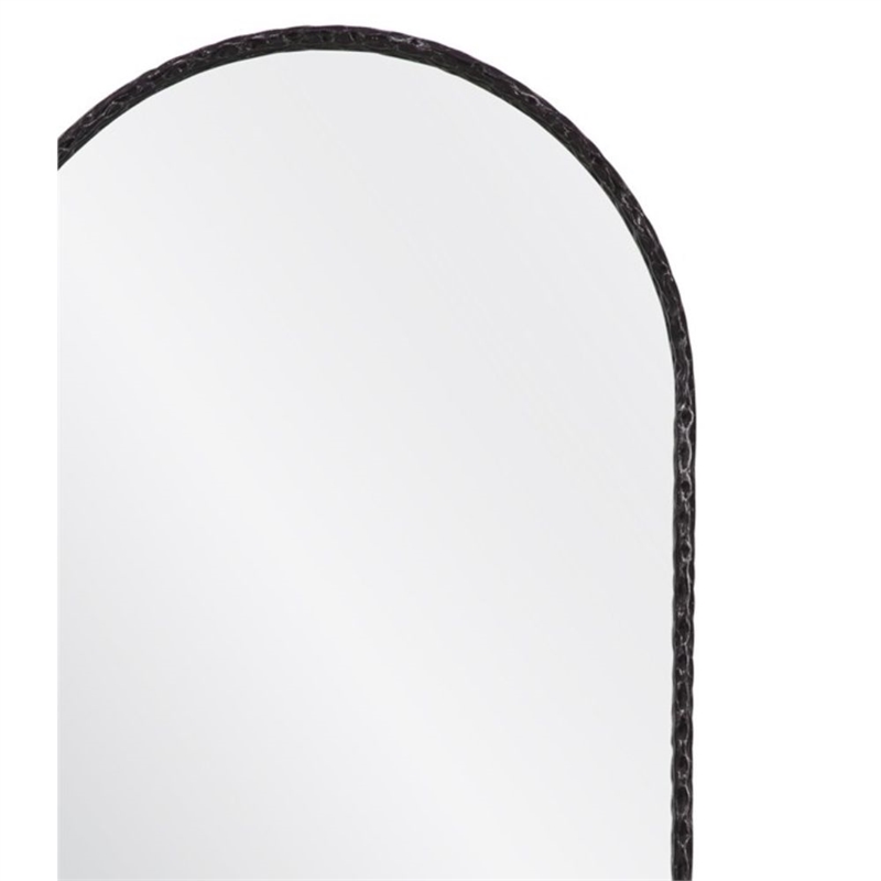 Brightgate Arched Hammered Gunmetal  Black Metal Wall Mirror Modern Minimal