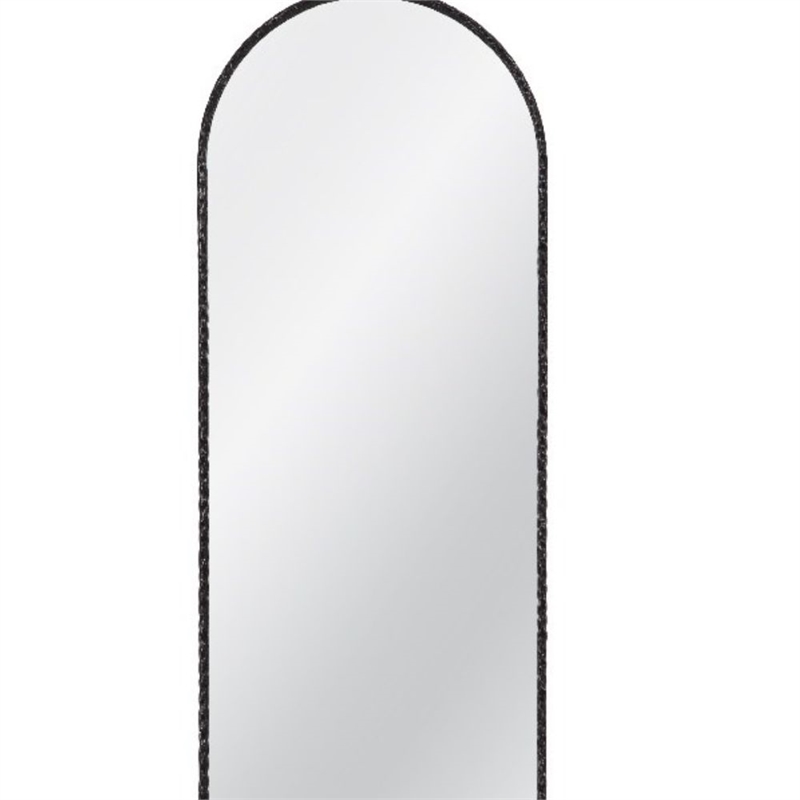 Brightgate Arched Hammered Gunmetal  Black Metal Wall Mirror Modern Minimal