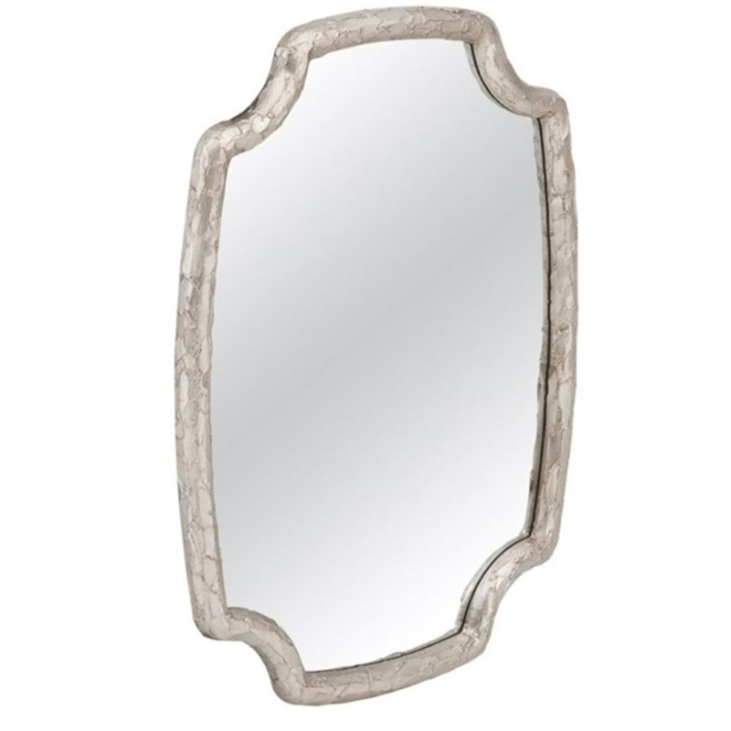 Wishing Stone Decorative Gray Resin Wall Mirror Elegant Home Accent