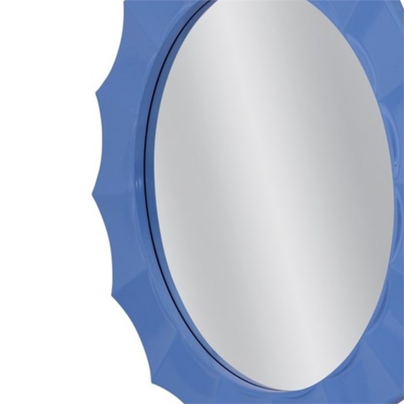 Blue Altair Round Wall Mirror Curved Resin Frame Design