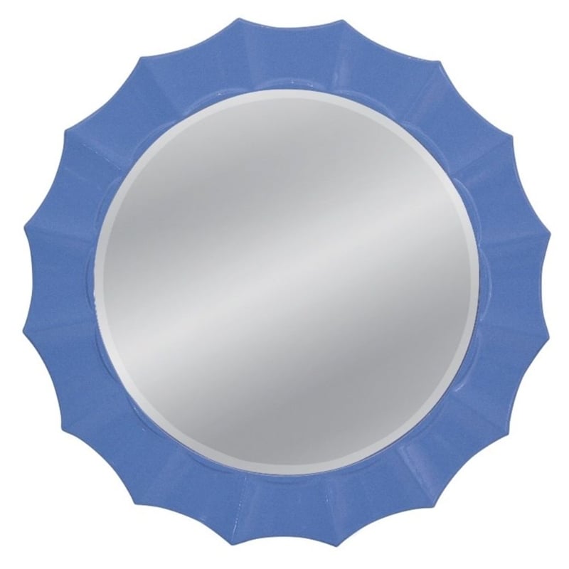 Blue Altair Round Wall Mirror Curved Resin Frame Design