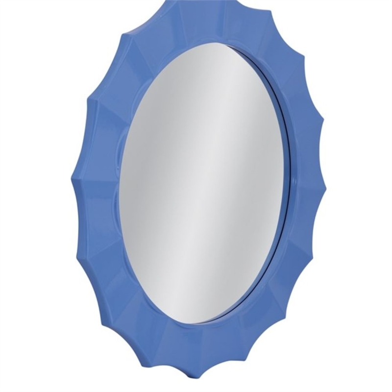Blue Altair Round Wall Mirror Curved Resin Frame Design