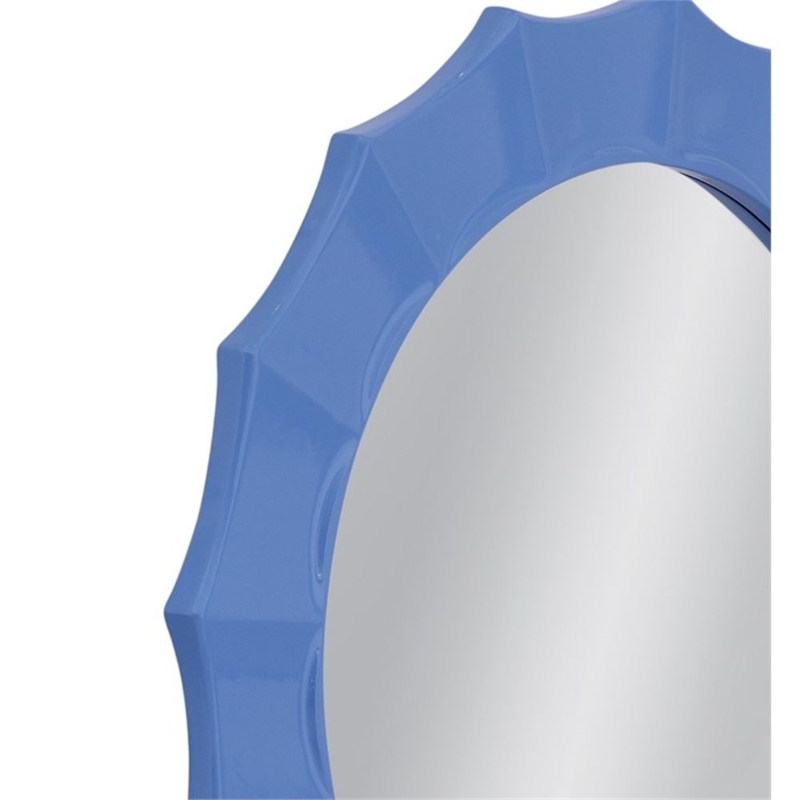 Blue Altair Round Wall Mirror Curved Resin Frame Design