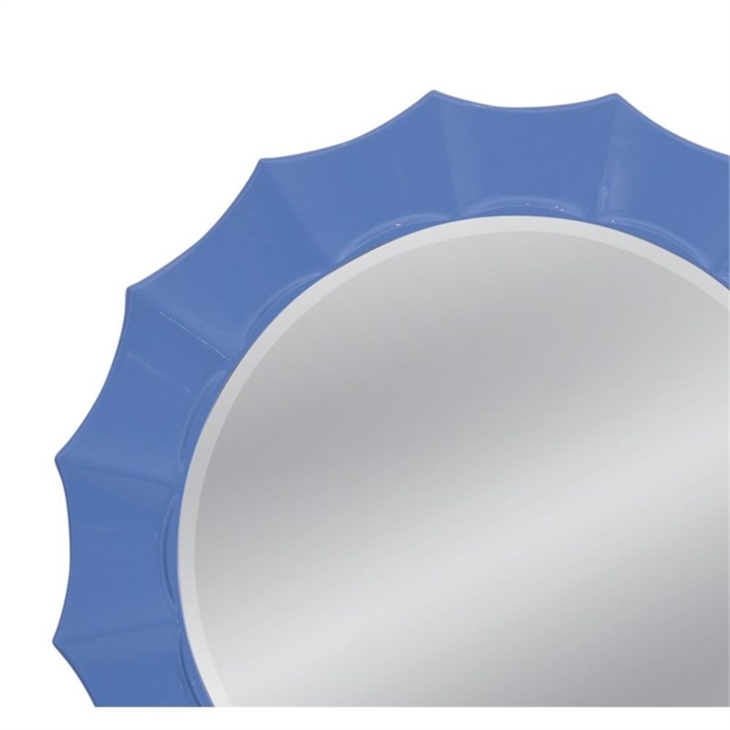 Blue Altair Round Wall Mirror Curved Resin Frame Design