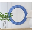 Blue Altair Round Wall Mirror Curved Resin Frame Design