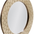 Tetra Round Champagne Coastal Wall Mirror Textured  Gold Resin Frame