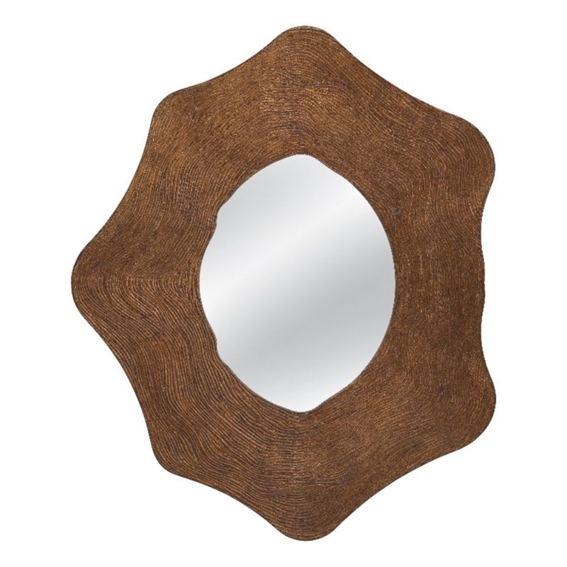 Edgeville Decorative Wall Mirror Timeless Brown Resin Framed Accent