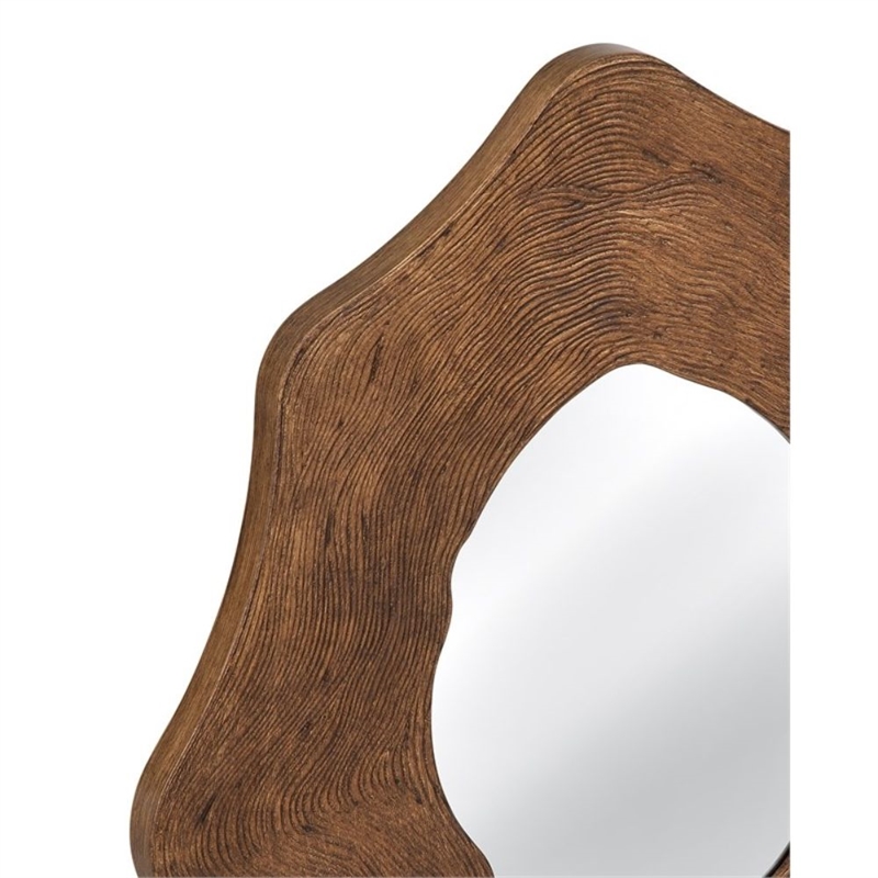 Edgeville Decorative Wall Mirror Timeless Brown Resin Framed Accent