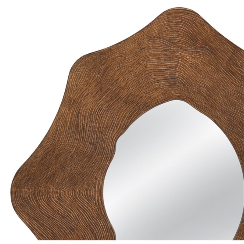 Edgeville Decorative Wall Mirror Timeless Brown Resin Framed Accent