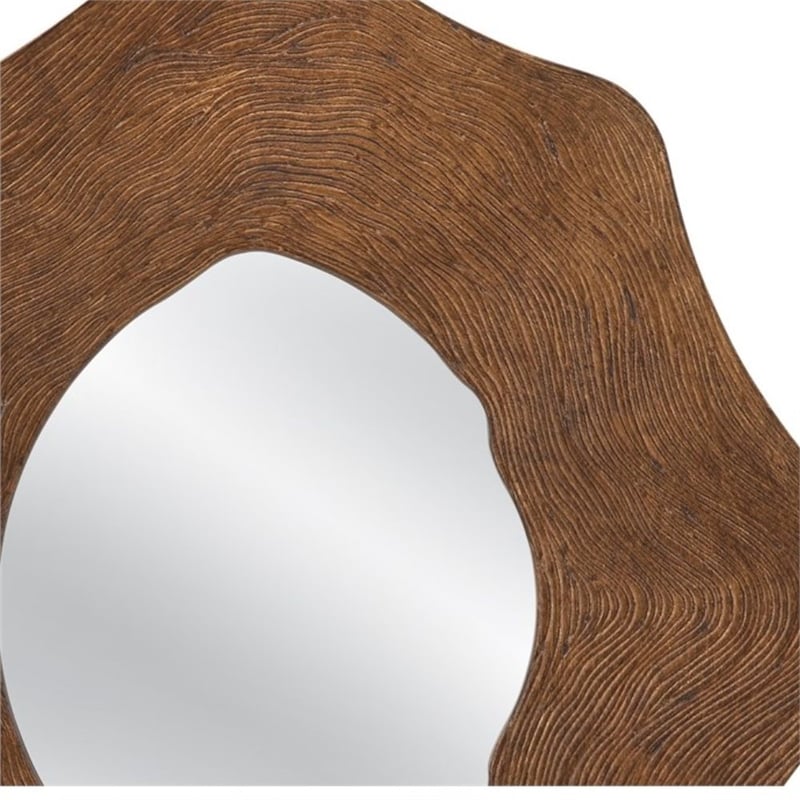 Edgeville Decorative Wall Mirror Timeless Brown Resin Framed Accent