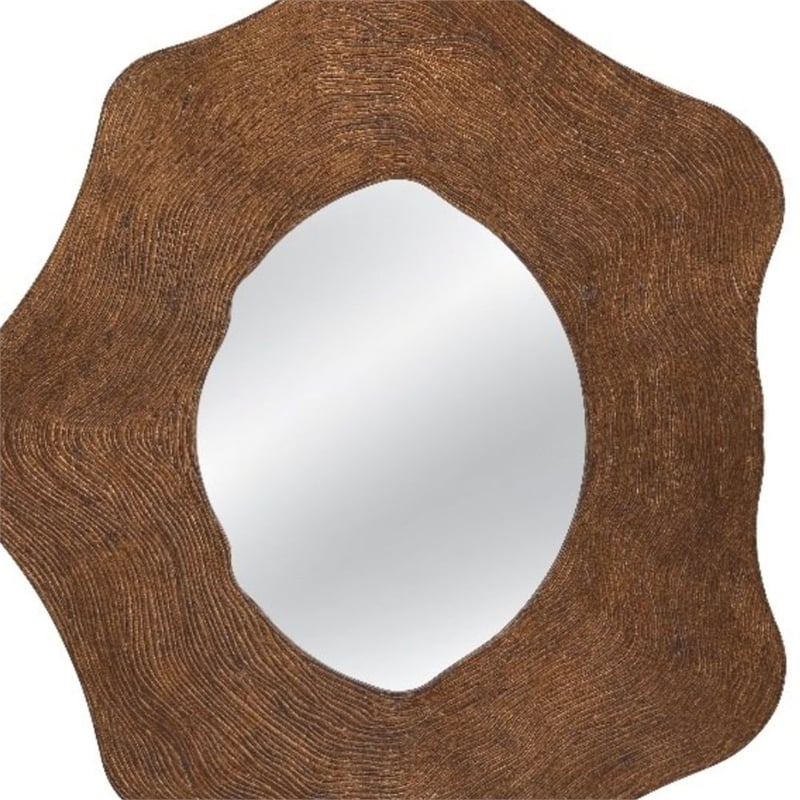 Edgeville Decorative Wall Mirror Timeless Brown Resin Framed Accent
