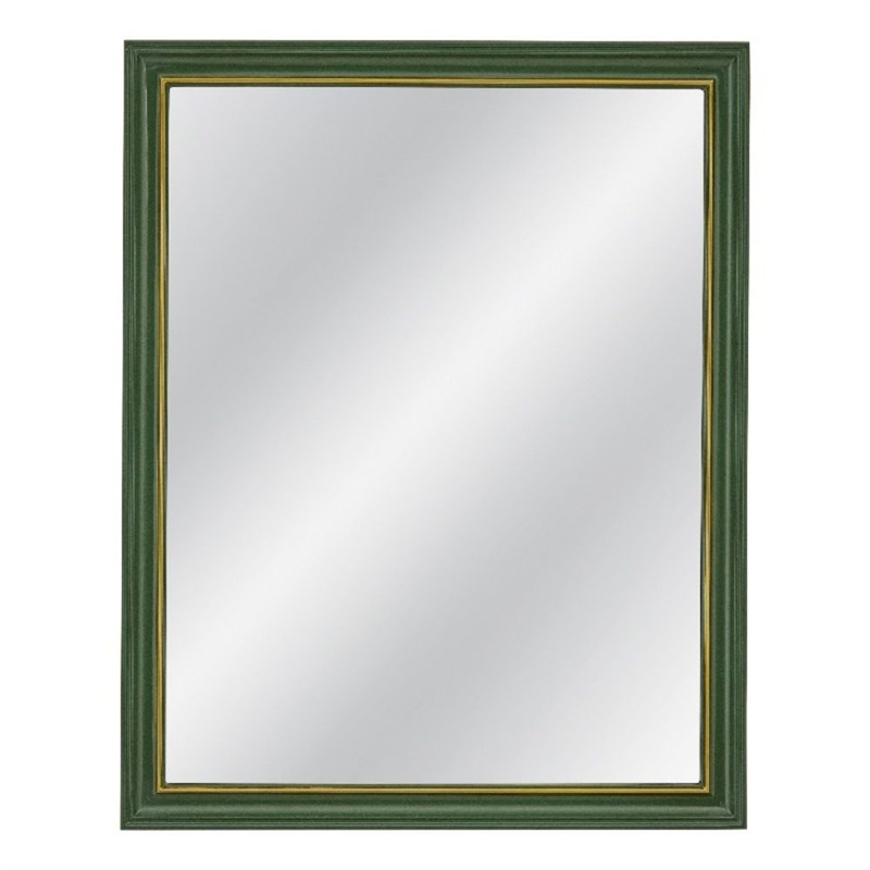 Malvern Green and Gold Rectangular Resin Framed Wall Mirror