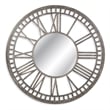 Elgar Round Matte Gray Resin Modern Wall Mirror Clock Inspired Design
