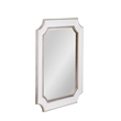 Preston Glossy White Antique Silver Resin Wall Mirror Clipped Corners