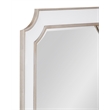 Preston Glossy White Antique Silver Resin Wall Mirror Clipped Corners