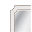 Preston Glossy White Antique Silver Resin Wall Mirror Clipped Corners