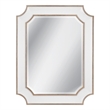 Preston Glossy White Antique Silver Resin Wall Mirror Clipped Corners
