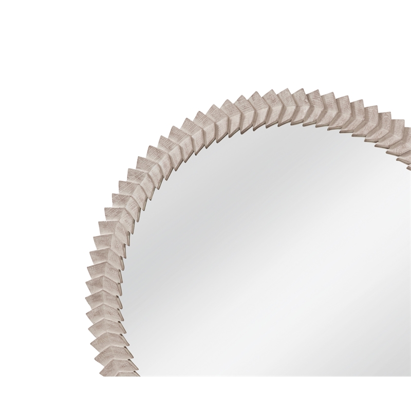 Claire Carved Cream Wood Wall Mirror Traditional Modern Frame