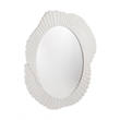 Petal Matte White Wood Floral Frame Wall Mirror Coastal Modern
